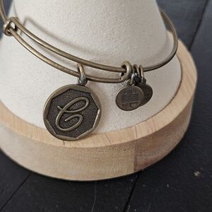 Alex and Ani Gold Initial Letter C Charm Bracelet
